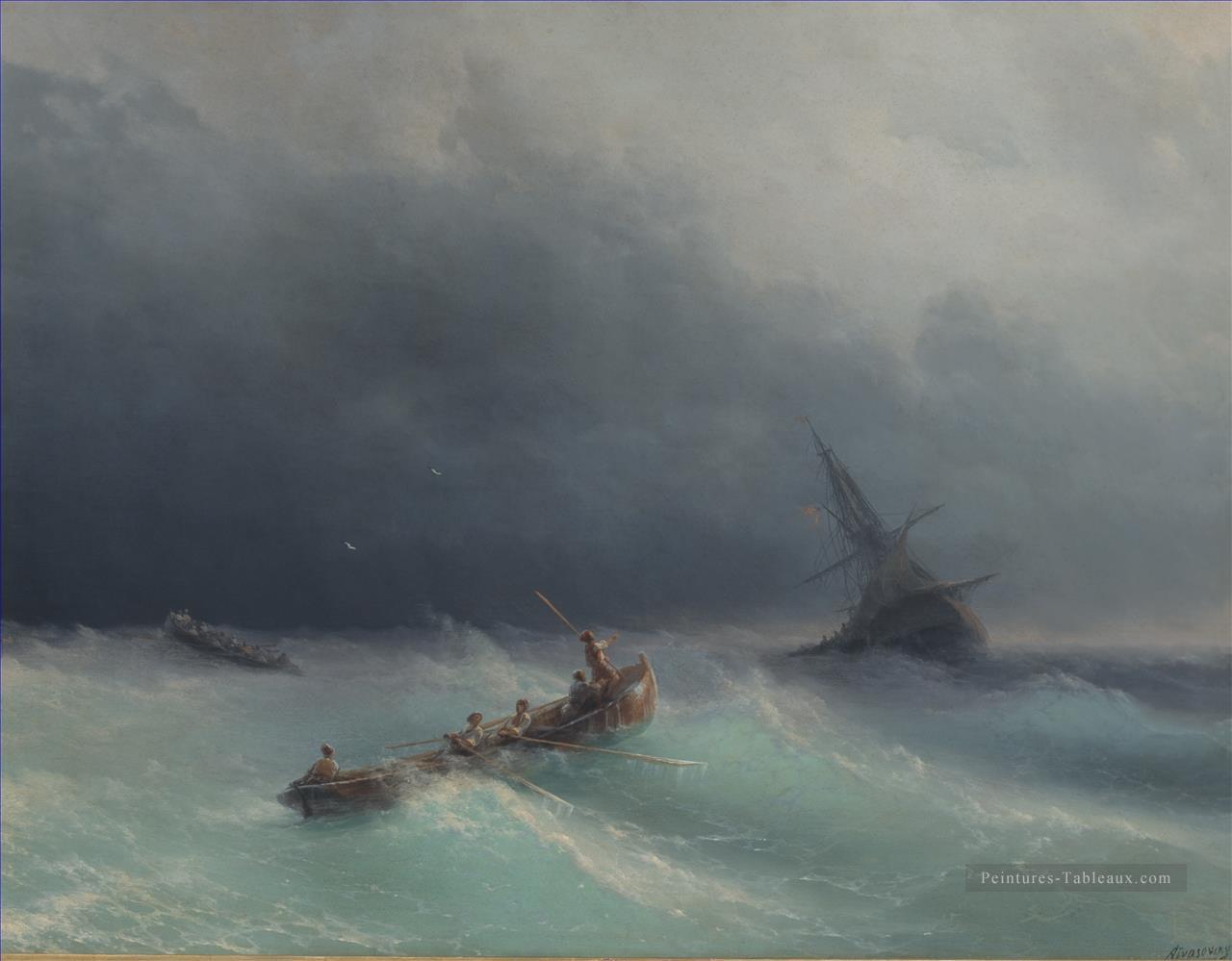 tempête en mer 1873 Romantique Ivan Aivazovsky russe Peintures à l'huile